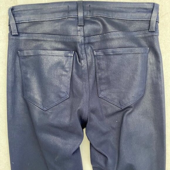 L'AGENCE Jyothi High Waist Split Ankle Skinny Jeans Midnight Blue 24 - Picture 11 of 12